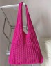 Solid Color Crochet Beach Tote Bag